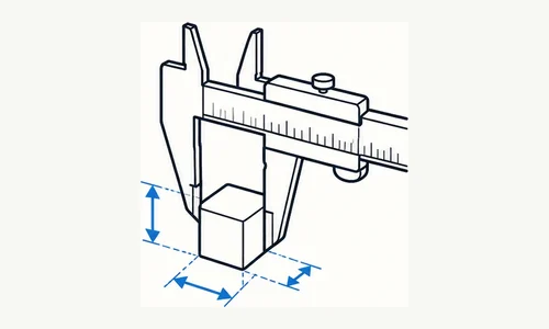 Measuring an object with calipers